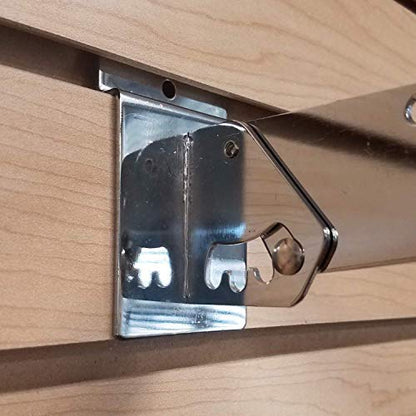Adjustable Angle Slatwall Shelf Bracket - 8", 10", 12" & 14" Depths Available, Chrome (2, 14" D) - size: 14" D