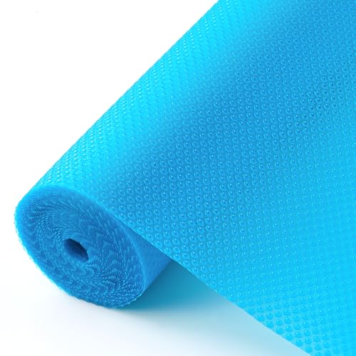 100% EVA Shelf Liner Waterproof Non Adhesive, 12" x 240", Blue - color: Blue, size: 12"W x 240"L