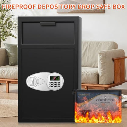 6.0 CU FT Extra Large Drop Safe for Business, Anti-Theft Money Drop Slot Safes with Digital Keypad and Spare Keys, Heavy Duty Depository Safe for Home Office Retail Store Business Mail Church - size: 6.0 CUFT