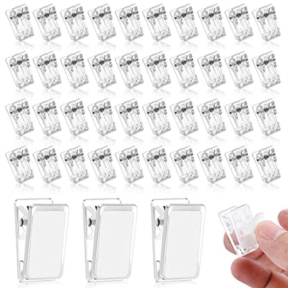 50 Pieces Self Adhesive Clips, Tapestry Sticky Spring Hangers Wall Clips for Hanging Poster Photo Office Decorations, Clear - style: Clear Self-adhesive