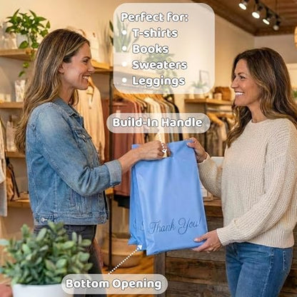 Donyson Blue Poly Mailers with Handle, 10x13, 100 Pack, Packaging Bags - color: Blue, size: 10x13 (100 Pack)