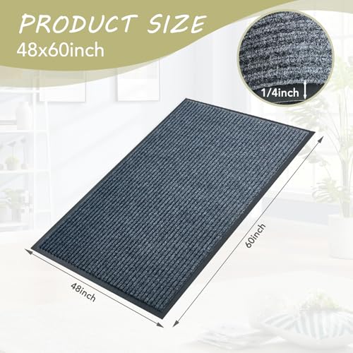 Front Door Mat, 4'x5'Indoor Outdoor Welcome Commercial Floor Mats - size: 48"x60"