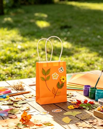 qiqee 24PCS Mini Gift Bag with Handles Bulk 4.5"x2.5"x6" Gift Bags Salmon Bags Multiple Uses - color: Salmon