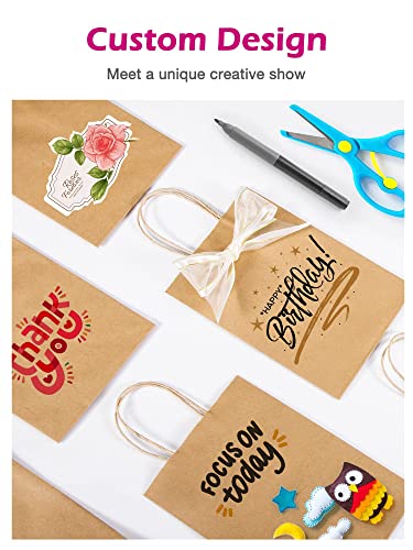 MESHA 400Pcs Brown Paper Bags with Handles 5.25x3.75x8 Small Gift Bags Bulk - color: Brown 5.25x3.75x8 Inch, size: 1 Count (Pack of 400)