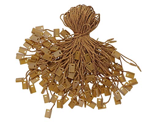 Tupalizy 7 Inch Nylon Hang Tag String for Clothes Gift Bags Price Tags Shoes Snap Lock Pin Loop Fastener Hook Ties Tag Rope for Belts Pocket Squares Luggage Label Attachment, 120PCS (Light Brown) - color: Light Brown
