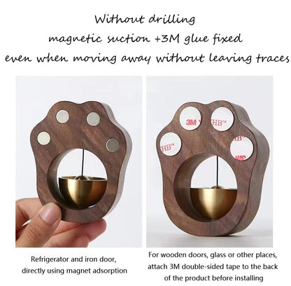 Shopkeepers Bell,Cat Paw Bell,Shopkeepers Bell for Door Opening,Door Chime,Magnet Refrigerator Magnets