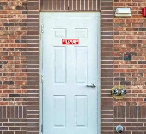 Fire Sprinkler Riser Room Sign - Made from Premium Durable Acrylic Material, Super Strong Self-Adhesive, QuickInstallation, Perfect for Your Business and Home (9x3 Inches, Red) - color: Red - Fire Sprinkler Riser Room