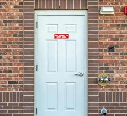 Fire Sprinkler Riser Room Sign - Made from Premium Durable Acrylic Material, Super Strong Self-Adhesive, QuickInstallation, Perfect for Your Business and Home (9x3 Inches, Red) - color: Red - Fire Sprinkler Riser Room