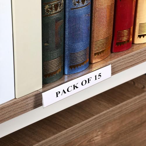 Containlol 15 Pcs Moveable Shelf Label Holder for Library, 3 x 1.6 Inch - size: 3 x 1.6 Inch