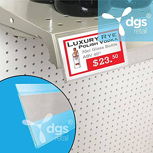Gondola Shelf Label Strips 48" Self Adhesive 1.75”H Price Tag Holders - size: 25 Pack