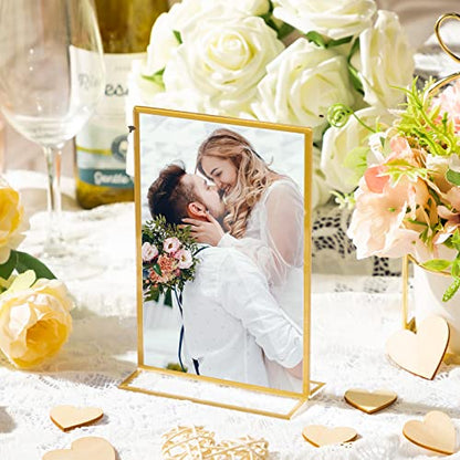 Hoteam 24 Pack 4 X 6 Inch Gold Acrylic Sign Holder Picture Frame - size: 4 x 6 Inch