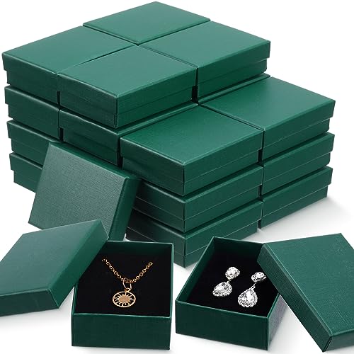Sasylvia 36 Pcs Jewelry Gift Boxes Cardboard Jewelry Boxes, Dark Green - color: Dark Green