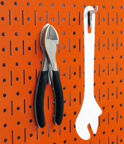 Wall Control Narrow Pegboard Rack 8in x 32in Orange Metal Pegboard Runner Tool Board - color: Orange