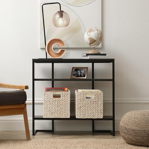 Casafield 10.5" x 10.5" Hyacinth Storage Baskets, Whitewash - Set of 6 Storage Organizers, Woven Wicker Cubes for Bathroom, Bedroom, Laundry, Shelves - size: 6-Pack