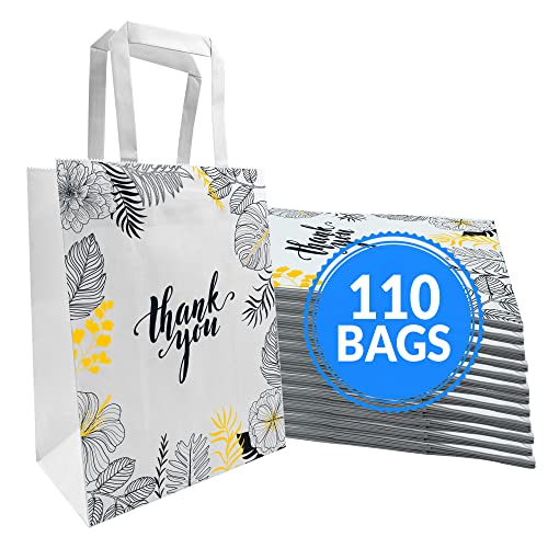 Reli. Thank You Paper Bags with Handles (110 Bulk) White