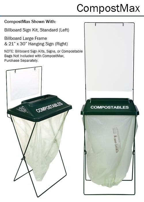 Zero Waste Event Trash and Recycling System | Portable Compost Bin | Great for Events, Festivals, Schools - 5 Pack - Green - color: Green, style: Compost