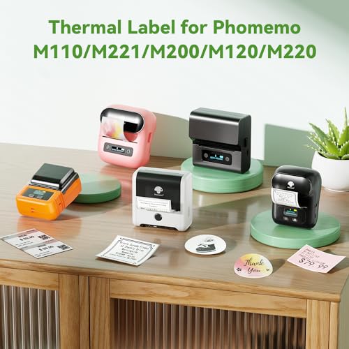 Phomemo Transparent Thermal Labels, Use for M110/M100/M220/M108, 230PCS - color: Transparent, size: 1.57"x1.18"