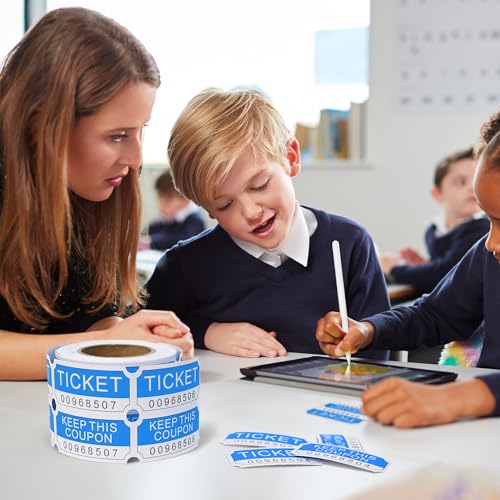 L Liked 250 Raffle Tickets Rolls, Blue (4 Color Selection),Double Roll,50/50 Raffle Tickets for Events, Entry, Class Reward - color: 250 Tickets-blue