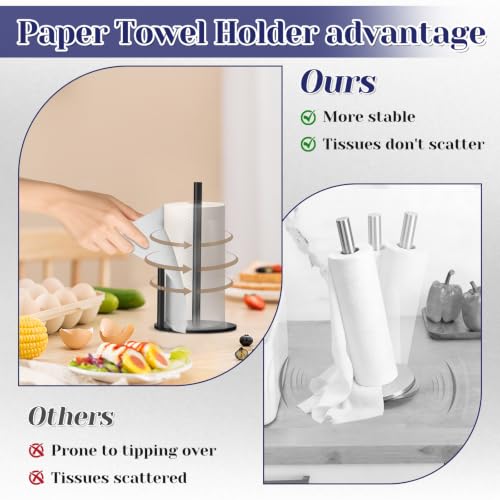 Black Paper Towel Holder, Countertop Paper Towel (Black-02) - color: Black-02