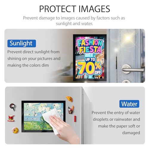 SAMYUCHO Magnetic Sign Holder 8.5 x 11, 5 PCS Self Adhesive Magnetic Frames