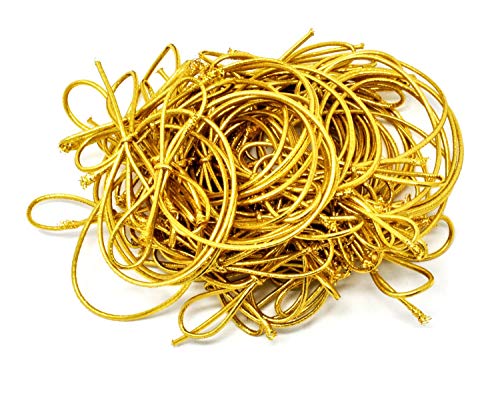 Mandala Crafts 10 Inch Gold Pre-Tied Stretch Loops for Gift Wrapping - color: Gold, size: 10 Inches