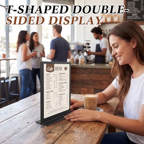 6 Pack A4 Metal Sign Holder,8.27" x 11.69", Double Sided Tabletop Stand