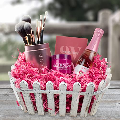 MagicWater Crinkle Cut Paper Gift Basket Filler - 2 LB - Diamond Strawberry - color: Diamond Strawberry Pink