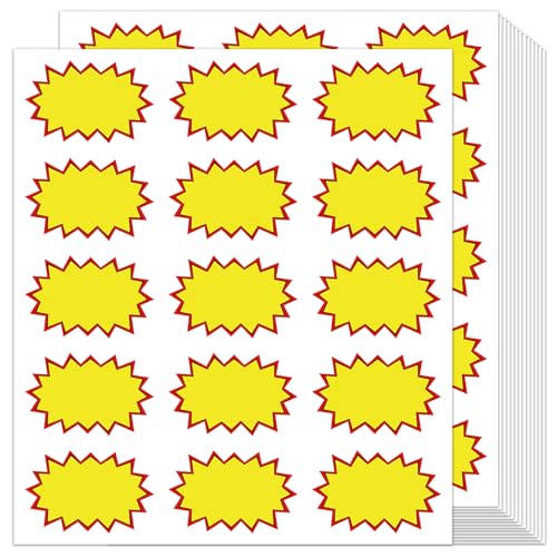 360 Pcs Multi-Use Yard Sale Stickers with Space to Write Pricing - Removable Adhesive Flea Market & Estate Sale Stickers - color: Classic Yellow