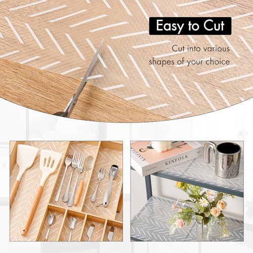 Cooyes Shelf and Drawer Liner for Kitchen Cabinets – Non-Adhesive - color: Alabaster White, size: 17.5"W x 360"L