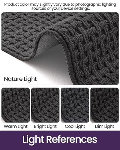 DEXI Hallway Runner Rug 24x72, Non Slip Runner Rugs Washable, Dark Grey - color: Dark Grey, size: 24'' x 72''(Runner)