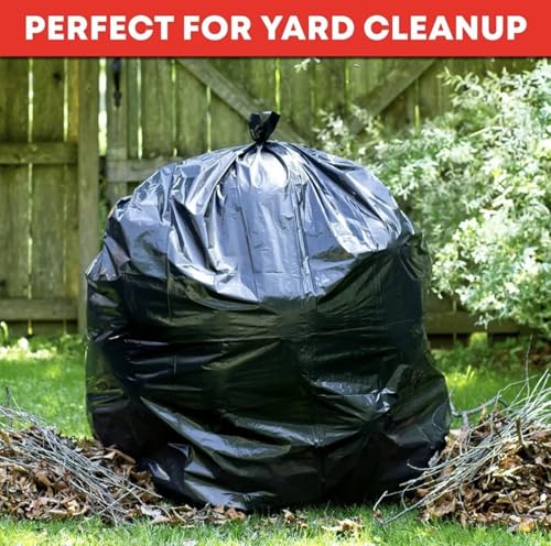 Heavy Duty 55 Gallon Trash Bags (100 Count) - Extra Large Black Commercial Garbage Bags, 2 Mil Thick Leak-Proof Liners for Kitchen, Restaurant, and Large Household Clean-Up
