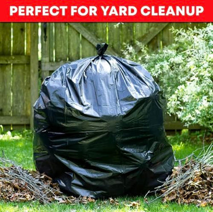 Heavy Duty 55 Gallon Trash Bags (100 Count) - Extra Large Black Commercial Garbage Bags, 2 Mil Thick Leak-Proof Liners for Kitchen, Restaurant, and Large Household Clean-Up