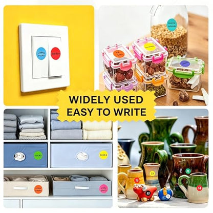 SHYGO® 1“ Orange Circle Dot Stickers Color Coding Labels, 1000PCS 2 Rolls - color: Orange