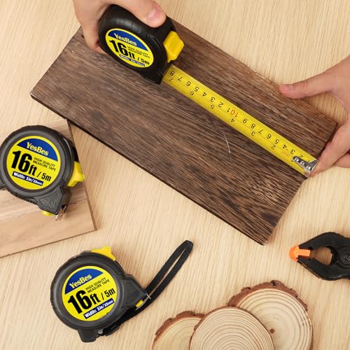 Tape Measure 16 ft, 2 Pack Easy Read Measurement Tape, Self-Locking Measuring Tape Retractable 1-Inch Wide x 16 ft - color: 2 Pack