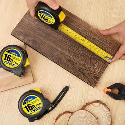Tape Measure 16 ft, 2 Pack Easy Read Measurement Tape, Self-Locking Measuring Tape Retractable 1-Inch Wide x 16 ft - color: 2 Pack