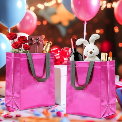 KeerxunBag Magenta Gift Bags - 12pk - Reusable - With Inner Liner Paper - color: Magenta