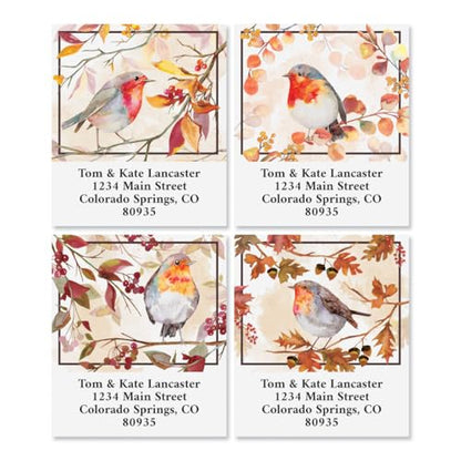 Colorful Images Friendly Robin Personalized Deluxe Address Labels - Set of 144 (4 Designs), Self-Adhesive, Large Flat-Sheet Select Labels - color: Robin