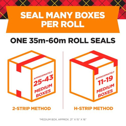 Scotch Long Lasting Storage Packaging Tape, 1.88" x 54.6 yd, Designed for Storage and Packing, Stays Sealed in Weather Extremes, 3" Core, Clear, 2 Rolls (3650-2)