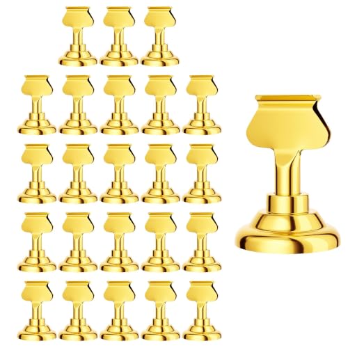 Urban Deco 24 Pieces Table Card Holder Place Card Holders 1.7 inches Gold Steel Card Holders for Photos, Food Signs, Memo Notes, Weddings, Restaurants, Birthday(Gold 24PK) - color: Gold 24PK