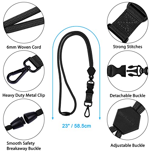 Wisdompro ID Badge Holder with Breakaway Safety Lanyard, Vertical Black - color: Black