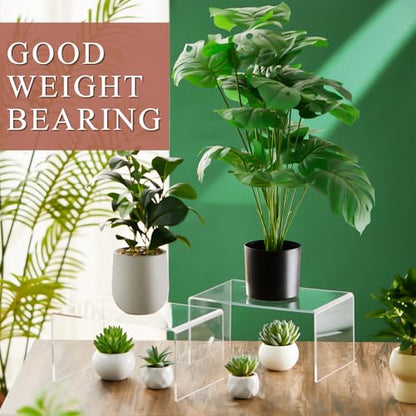 RattanView 2 Pcs 12 Inch Large Clear Acrylic Shelf Riser, 5mm Thick - color: Clear, size: 12 Inch, 5 mm