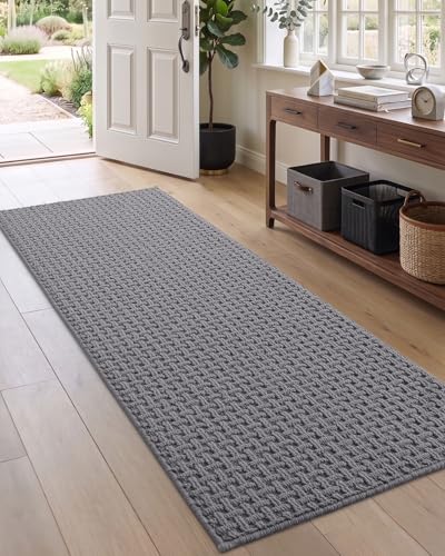 DEXI Hallway Runner Rug 24x72, Non Slip Runner Rugs Washable, Light Grey - color: Light Grey, size: 24'' x 72''(Runner)