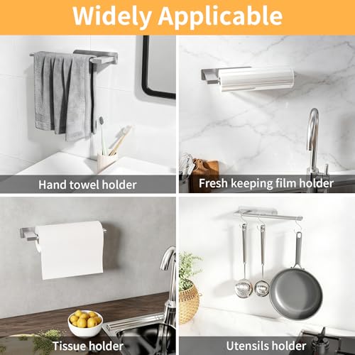 Jesginboo Under Cabinet Paper Towel Holder, Adhesive, Brushed Nickel - color: Brushed Nickel