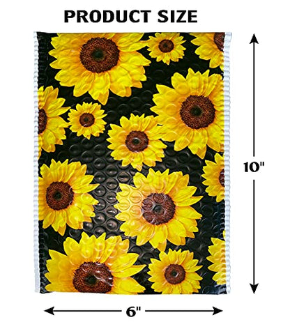 Great Papers! Bubble Mailer, Self-Sealing and Tear Resistant, Sunflowers, 6" x 10", 50 pack (074108),Black - size: 6 x 10 inches