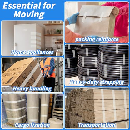Oleitodh 16 Rolls Strapping Tape 1 Inch x 60 Yards 5.5 Mil Fiberglass Tape - size: 1in x 60Yds