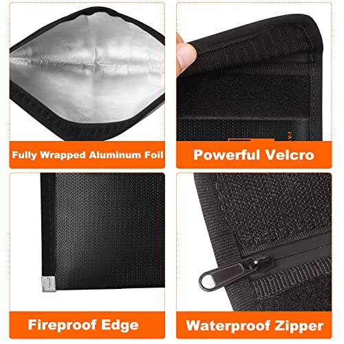 Small Fireproof Money Bag for Cash, Stealth Nesting 2-Pack - color: small-black+big-black