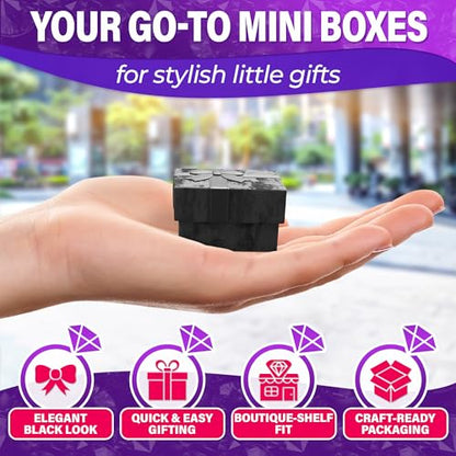 KETAR 24 Pcs Ring Boxes Bulk, 1.57"x1.57", Cardboard, Foam Insert (Black) - color: Black
