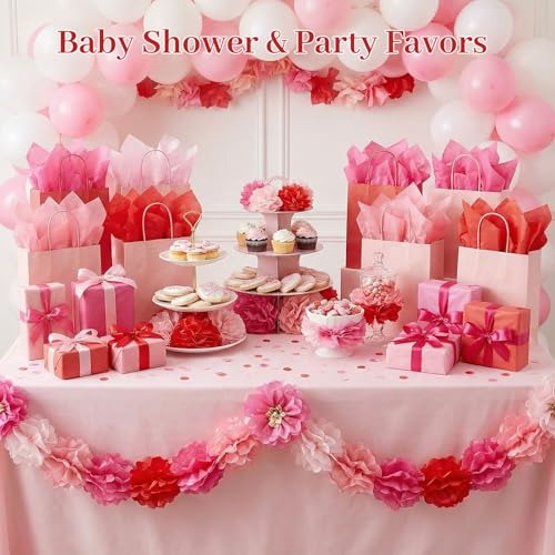 Shindel 120 Sheets Pink Tissue Paper, 20 X 14 inches - color: Multicolor-Pink