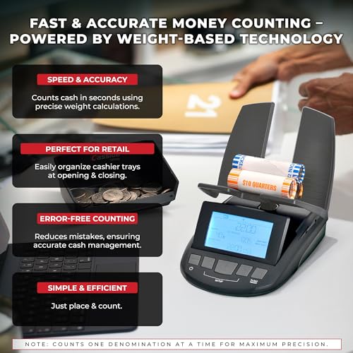 Cassida Professional Money Counting Scale Bill Counter (Till Tally), Black - size: 1 Pack, style: TillTally