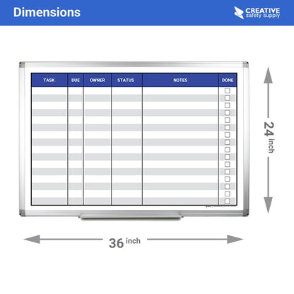 Task List Whiteboard (36in x 24in) - size: 36"W x 24"H